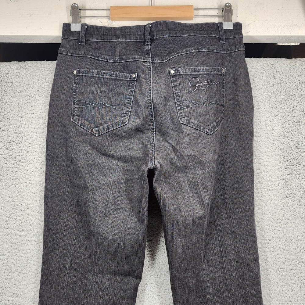 Geiger Jeans Women's Black Denim Straight Leg Pants Made in Austria Size 38 US 8 - Picture 11 of 13